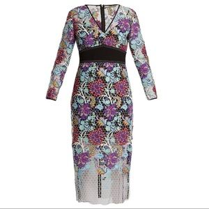 DVF v-neck floral lace dress